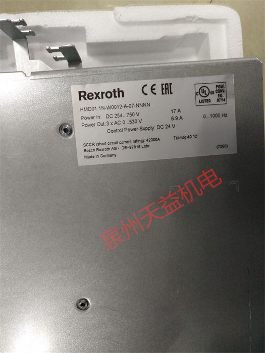 天益機(jī)電力士樂(lè)工業(yè)產(chǎn)品 "R900782310 VT-VSPA1-2-1X V0 0 1" "4WRKE25W6-350L-35 6EG24EK31 A1D3M 2" "HMD01.1N-W0012-