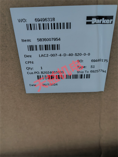 天益機電供應(yīng) PARKER 2024工業(yè)產(chǎn)品 "P1F-6063RN 1" "5836007954 LAC2-007-4-D-40-S20-0-0" "PG-10320-002-2" "DG103 2